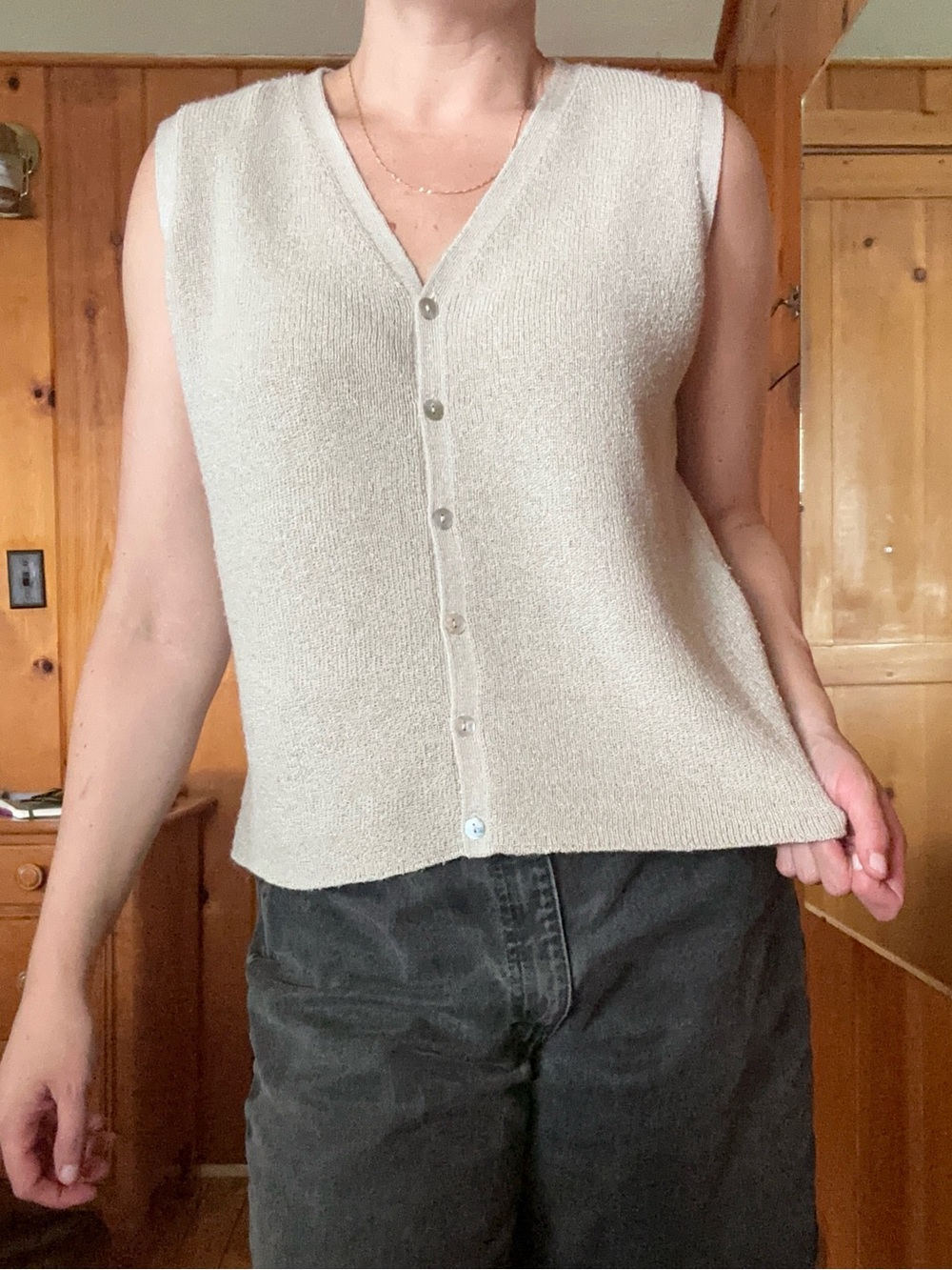 Vintage Jones Studio Knit Button-Up Vest